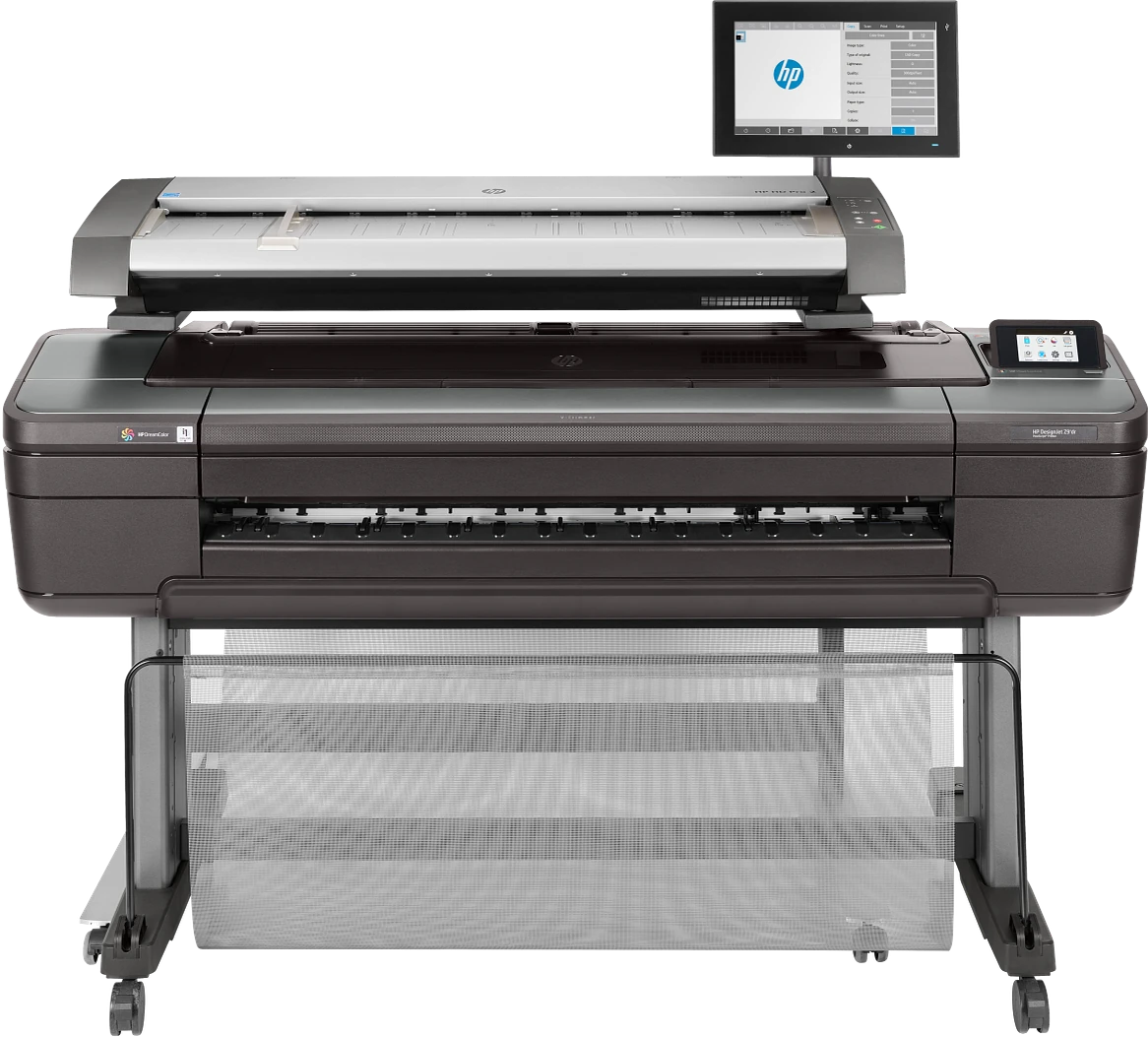 HP DesignJet HD Pro 2 + Z6dr — Vista frontal do conjunto